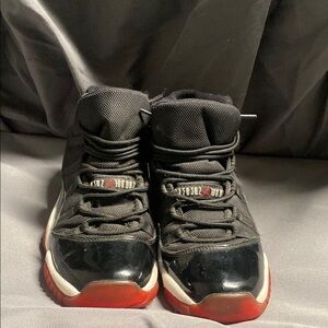 Black and Red High-Top Sneakers with Cushioned Ankle Support